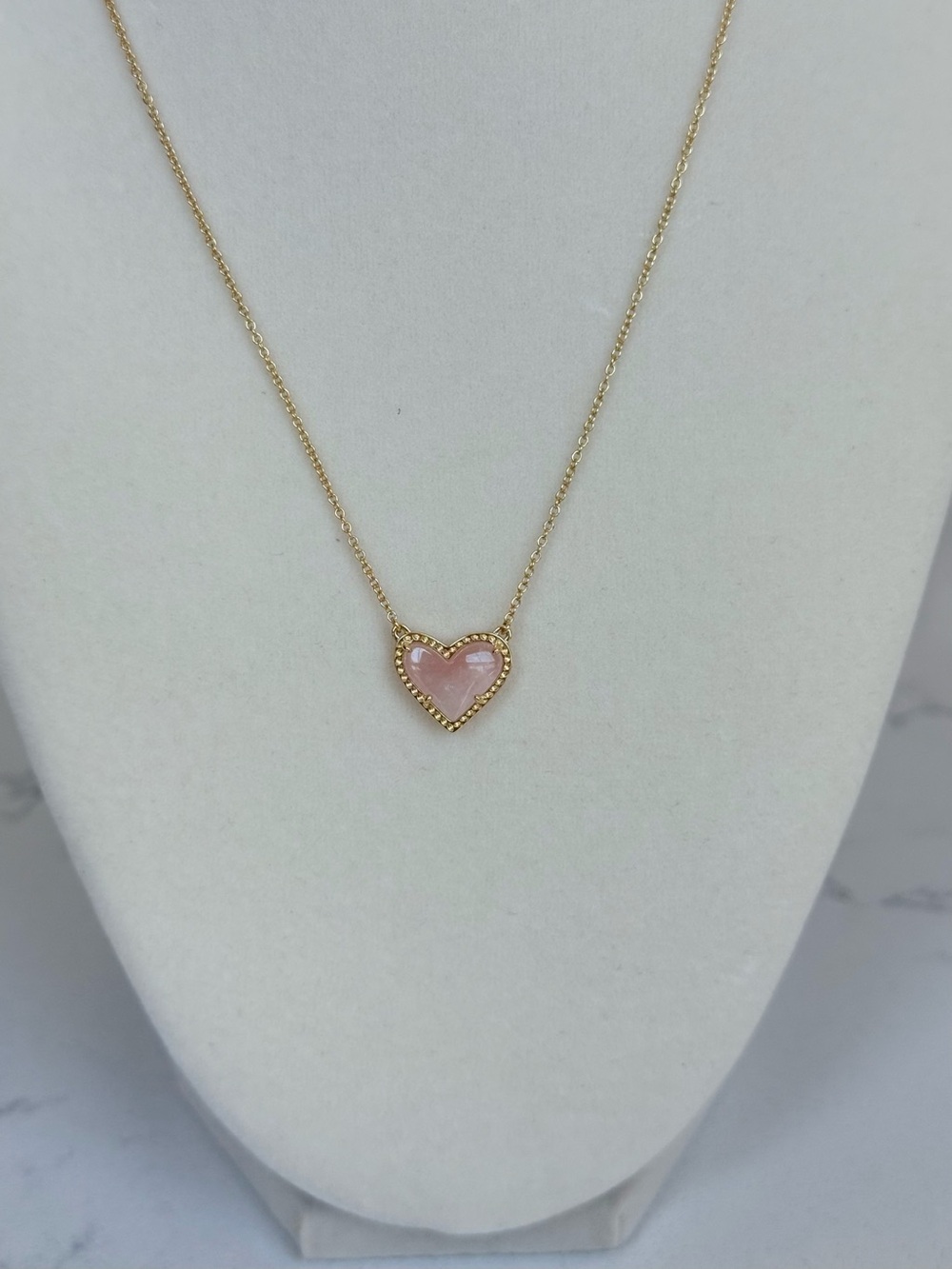 Kendra Scott Gold Necklace with Blush Pink Heart Pendant🩷